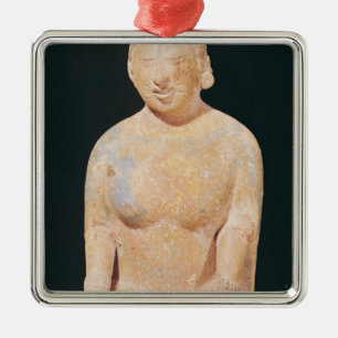 Adorno Metálico Estatua de una mujer sentada