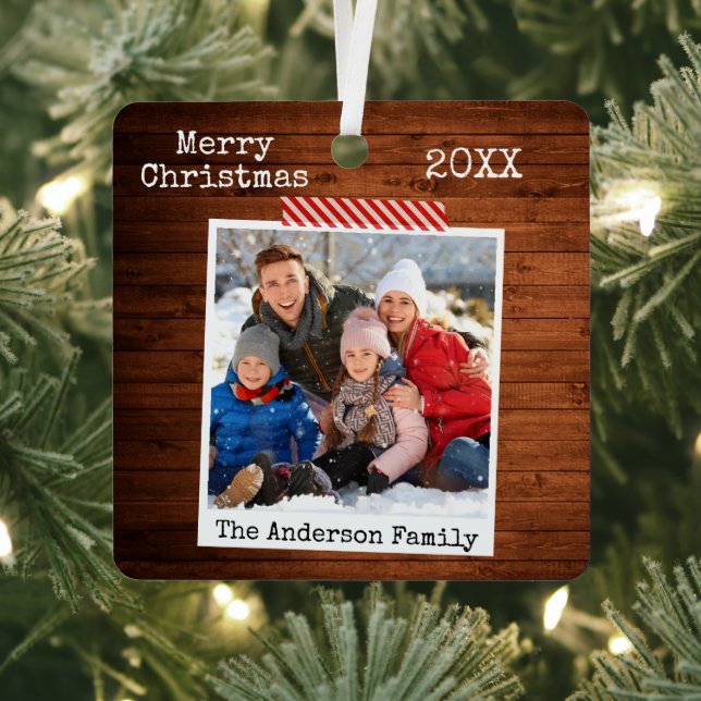 Adorno Metálico Estilo de foto instantáneo de cinta de madera rúst (in situ)