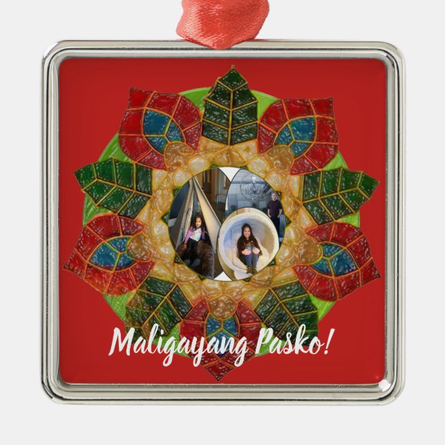 Adorno Metálico Estilo filipino elegante del Parol, FilAm, (Frente)