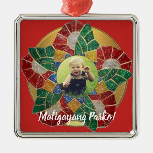 Adorno Metálico Estilo filipino elegante del Parol, FilAm, (Frente)