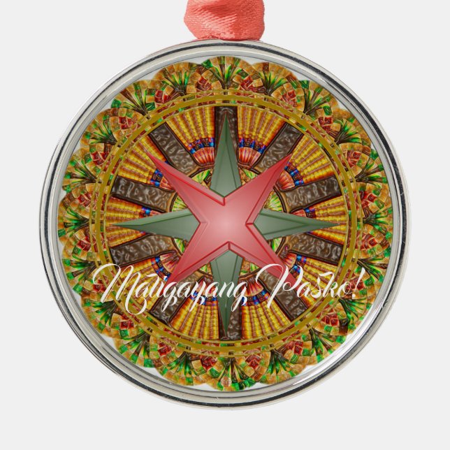 Adorno Metálico Estilo filipino elegante del Parol, FilAm, (Frente)