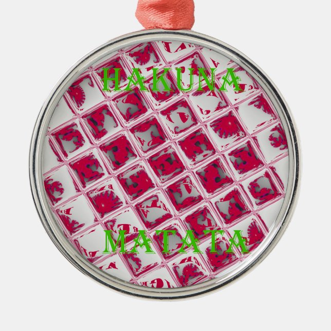 Adorno Metálico Estilo Hakuna Matata Rojo (Frente)