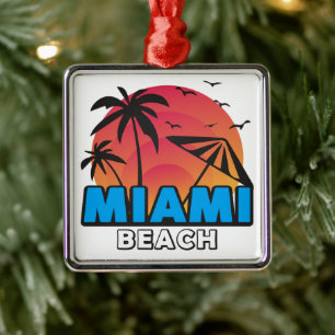 Adorno Metálico Estilo Retro Viaje a Miami Beach