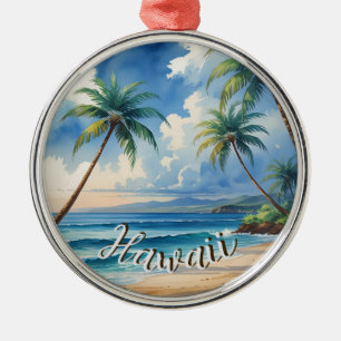 Adorno Metálico Estilo Vintage Hawaiano Viaje Costa Mar Azul