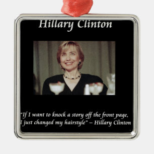Adorno Metálico Estilos de peinado de Hilary Clinton y titulares c