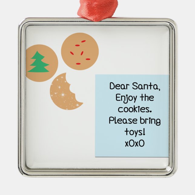 Adorno Metálico Estimado Papá Noel - Por Favor Traiga Juguetes (Frente)