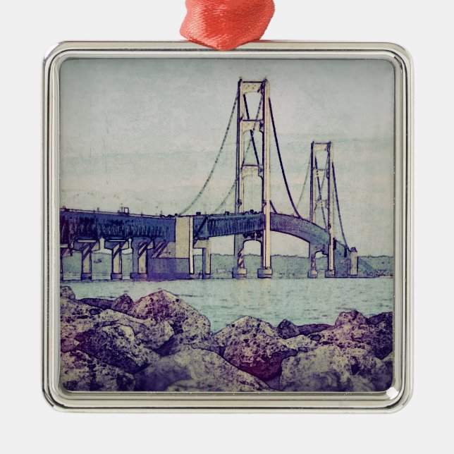Adorno Metálico Estrechos de Mackinac (Frente)