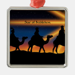 Adorno Metálico Estrella de Belén, etiquetada