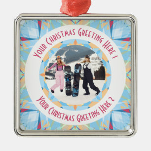 Adorno Metálico Estrella de Navidad personalizada Foto de saludo i