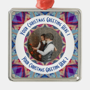 Adorno Metálico Estrella de Navidad Personalizada Jolly Blue Tarje