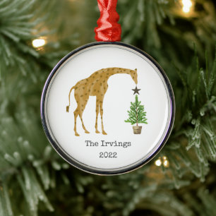Adorno Metálico Estrella Giraffe de Árbol de Navidad