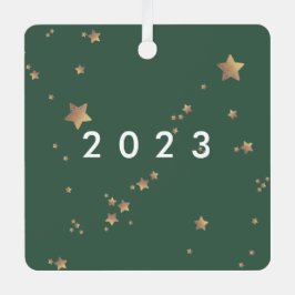 Adorno Metálico Estrella moderna Navidades blancos verdes Feliz cl