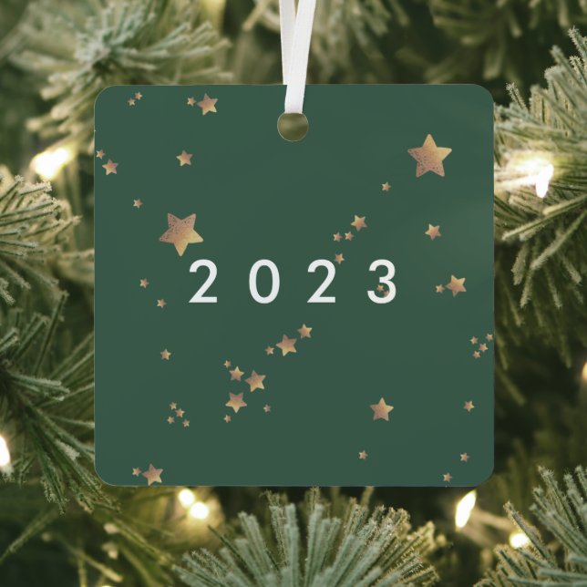 Adorno Metálico Estrella moderna Navidades blancos verdes Feliz cl (in situ)