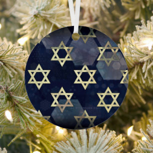 Adorno Metálico Estrella múltiple Happy Hanukkah de SlipperyJoe de
