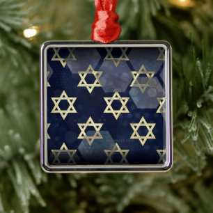 Adorno Metálico Estrella múltiple Happy Hanukkah de SlipperyJoe de