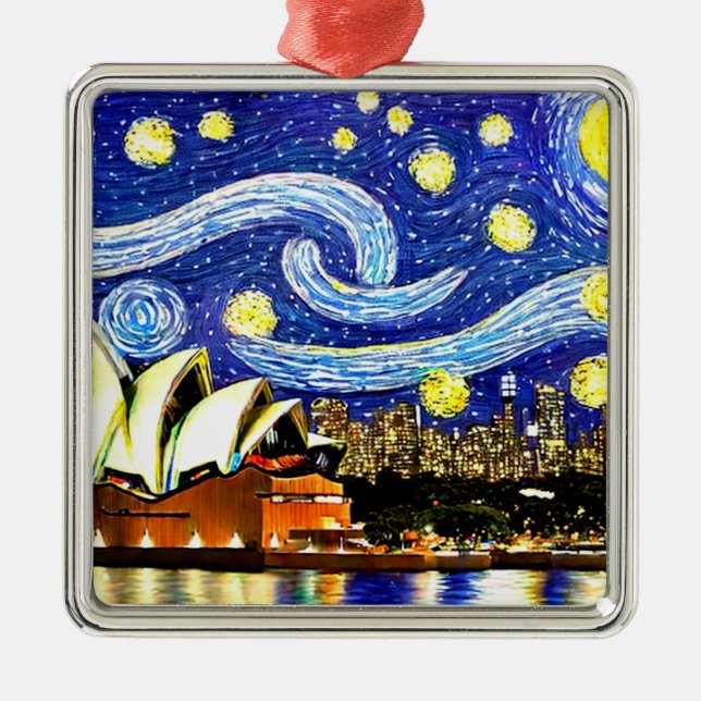 Adorno Metálico Estrella nocturna Sydney ópera de Australia (Frente)
