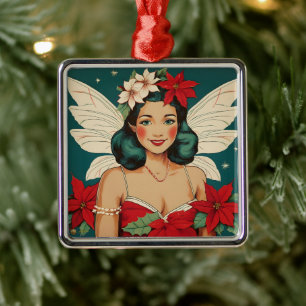 Adorno Metálico Estrella Pin-Up Tropical Retro de Navidad de los 5