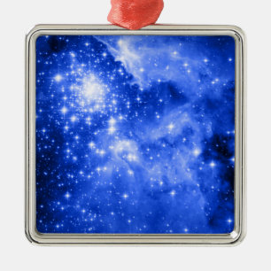 Adorno Metálico Estrellas Azules Ultramarinas