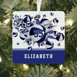 Adorno Metálico Estrellas de baloncesto blanco azul personalizadas