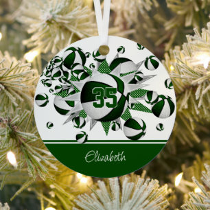Adorno Metálico estrellas de baloncesto blanco verde personalizada