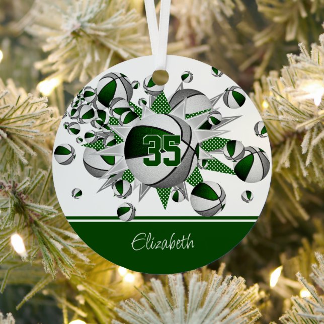Adorno Metálico estrellas de baloncesto gris verde personalizadas (in situ)