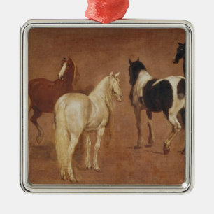 Adorno Metálico Estudio de cinco caballos