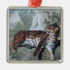 Adorno Metálico Estudio de un leopardo (por Jean-Baptiste Oudry)