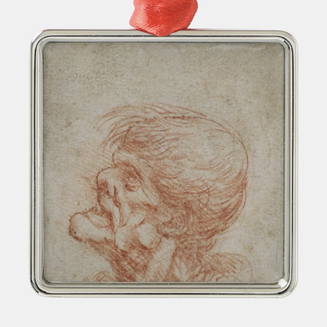 Adorno Metálico Estudio de un viejo hombre, c.1500-05 de la cabeza (Frente)