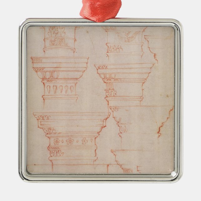 Adorno Metálico Estudio de W.18v de los capitales de columna (Frente)