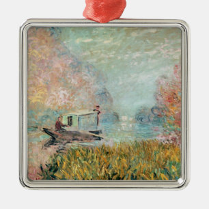 Adorno Metálico Estudio del barco de Claude Monet el en el Sena