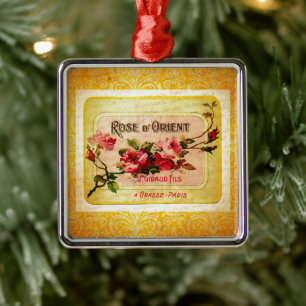 Adorno Metálico Etiqueta de perfume de francés de época