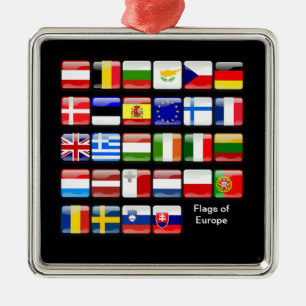 Adorno Metálico EUROPA: Banderas de Europa