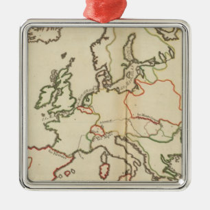 Adorno Metálico Europa, montañas y ríos