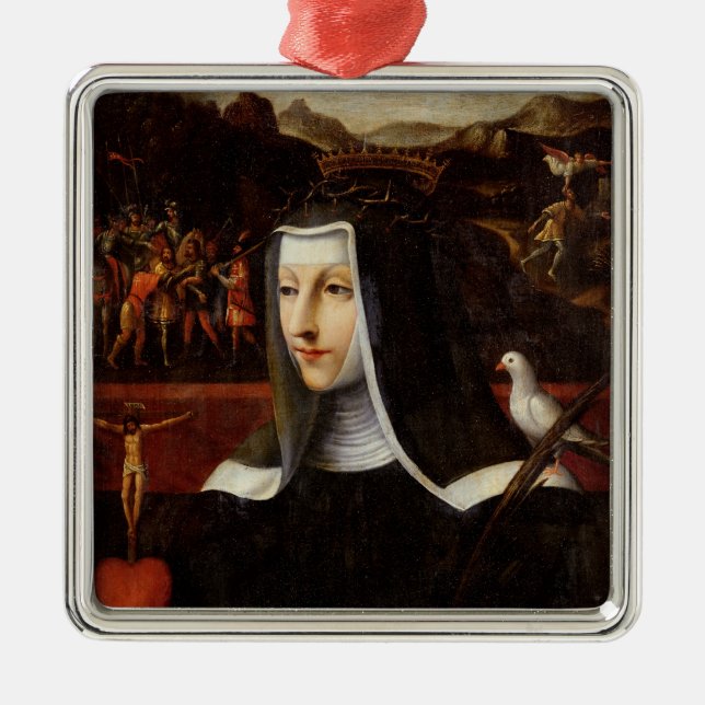 Adorno Metálico Ex Voto dedicó a St. Catherine de Siena (Frente)
