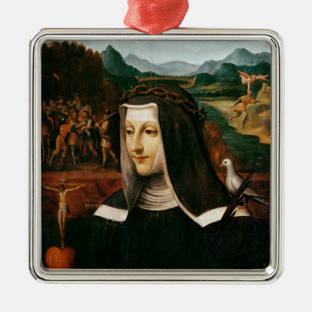 Adorno Metálico Ex Voto dedicó a St. Catherine de Siena (Frente)