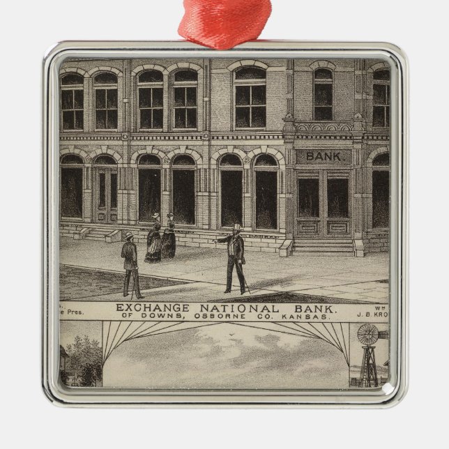 Adorno Metálico Exchange National Bank of Downs, Kansas (Frente)