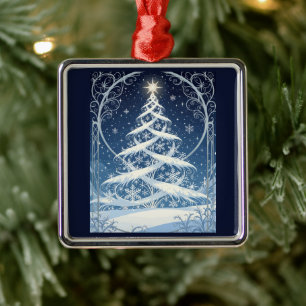Adorno Metálico Exquisito árbol de Navidad y Yule ornamentado