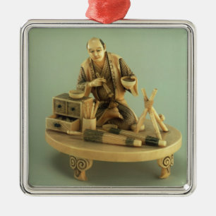 Adorno Metálico Fabricante del parasol, Okinomo, período de Edo