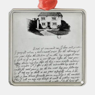 Adorno Metálico Facsímil de la letra que ilustra la casa adentro