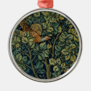 Adorno Metálico Faisán pájaro árbol bosque William Morris