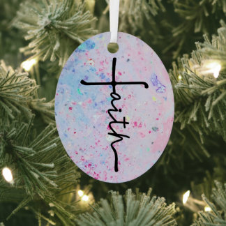 Adorno Metálico Faith Over Fear Cross Car Hanger