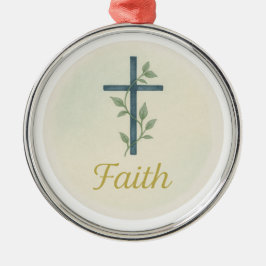Adorno Metálico “Faith” Watercolor Christmas Ornament