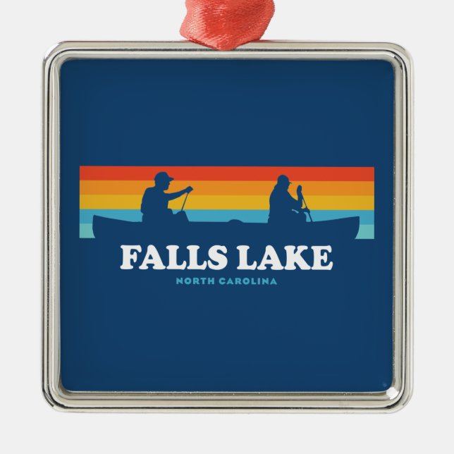 Adorno Metálico Falls Lake North Carolina Canoe (Frente)