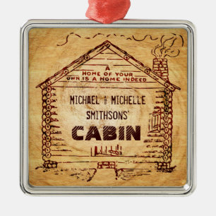 Adorno Metálico Falsa madera personalizada cabaña de madera