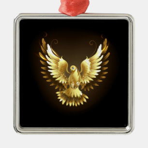 Adorno Metálico Falsa paloma de paz del Relieve metalizado dorado 