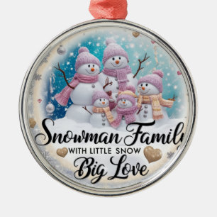 Adorno Metálico Familia de 5 muñecos de nieve Shabby Chic Premium