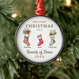 Adorno Metálico Familia de acciones de la primera Navidad