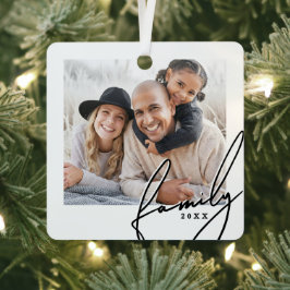 Adorno Metálico Familia de foto con letra elegante personalizada
