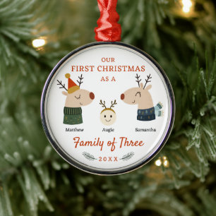 Adorno Metálico Familia de la Primera Navidad