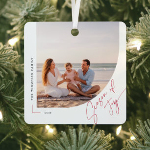 Adorno Metálico Familia de Playa Foto Navidad Arco Doble Cara
